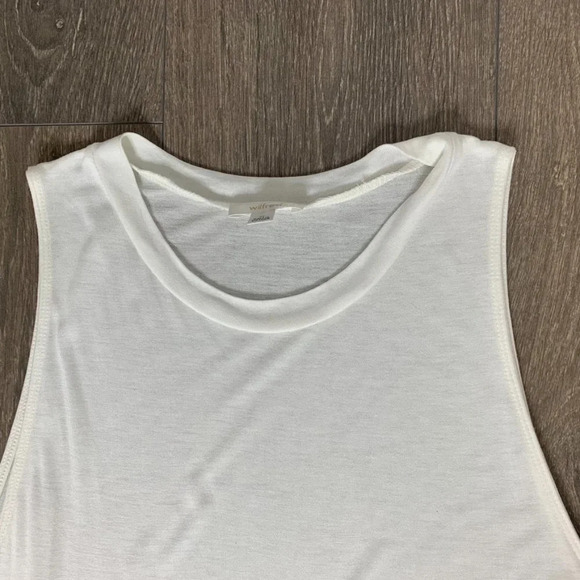 Aritzia Wilfred Babydoll Top Peplum Ruffle hem Sleeveless White Size XS - Picture 5 of 8